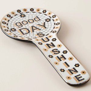ANTHROPOLOGIE Bistro Tile Plates Dishes French Good Day Sunshine Spoon Rest